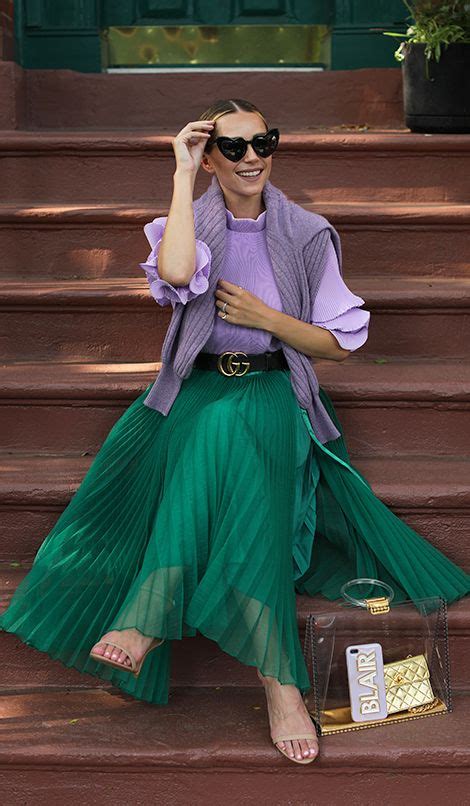 LILAC & GREEN // COLOR COMBINATIONS | Green skirt outfits, Color combinations for clothes, Color ...