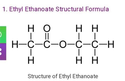 The structural formula of ethyl ethanoate is