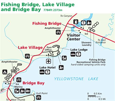 Yellowstone Maps: Lake Village, Fishing Bridge, Bridge Bay - AllTrips