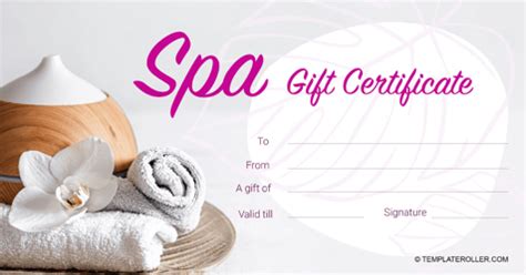 Free Spa Gift Certificate Templates - Customize, Download & Print PDF ...