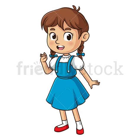 Cute Farm Girl Dorothy Gale Cartoon Clipart Vector - FriendlyStock