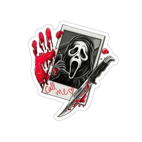 CAR DECAL Scream Ghostface Call Me Halloween Outdoor - Etsy in 2024 | Waterproof stickers ...