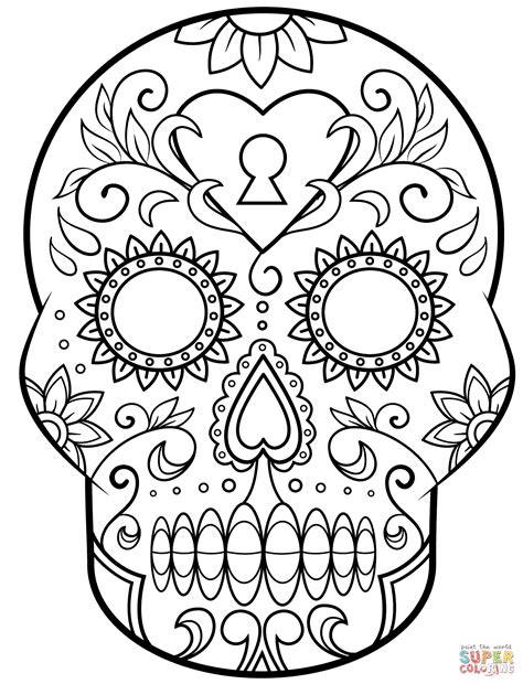 Day of the Dead Sugar Skull coloring page | Free Printable Coloring Pages