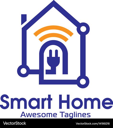 Smart home logo Royalty Free Vector Image - VectorStock