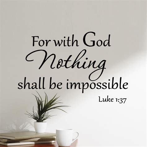 VWAQ Luke 1:37 Wall Decal For With God Nothing Shall Be Impossible ...