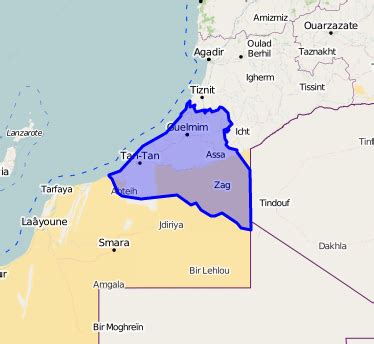 Région de Guelmim-Oued Noun - Maroc Maps