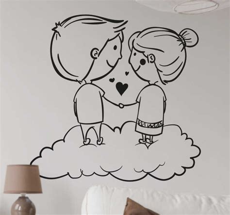 Couples in the Sky Decorative Sticker - TenStickers