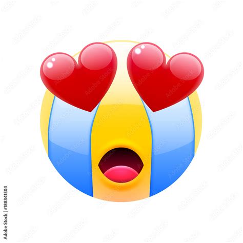 Crying Face With Heart-Eyes Emoji Stock Vector | Adobe Stock