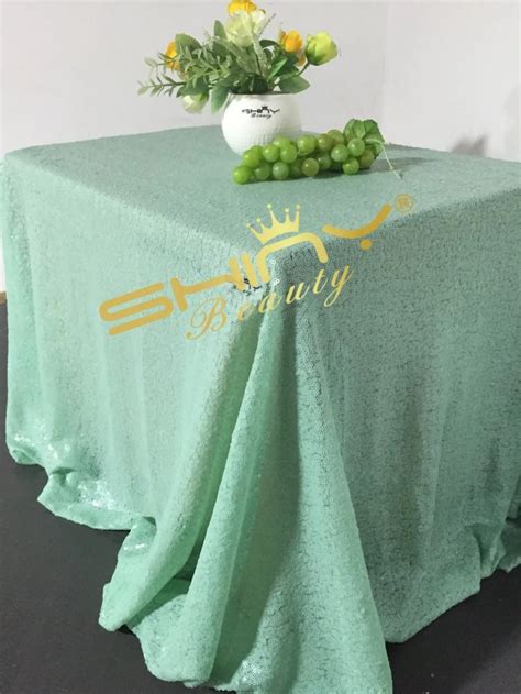 Hot Sale!!! Choose Your Color!!~60" X 102" Mint Green Sequin Tablecloth ...