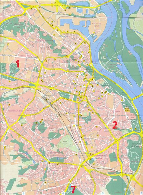 Large detailed street map of Kiev city center | Kiev | Ukraine | Europe ...