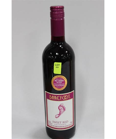 750ML BOTTLE OF BAREFOOT SWEET RED WINE 10.5%