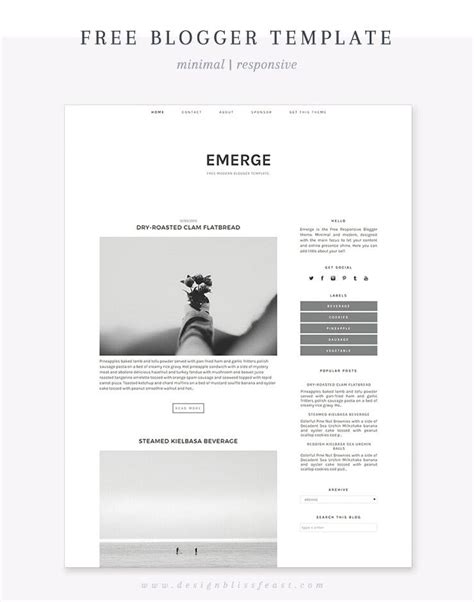 Free Responsive Blogger Theme | Blog templates free, Blog website design, Blog template design