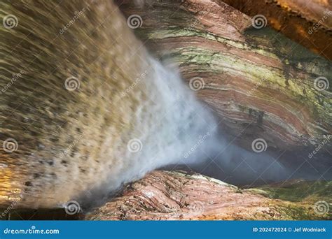 Canyon and Waterfall at Orrido Di Bellano in Italy. Stock Photo - Image ...