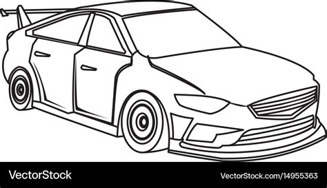 Sport car luxury speed vehicle outline Royalty Free Vector