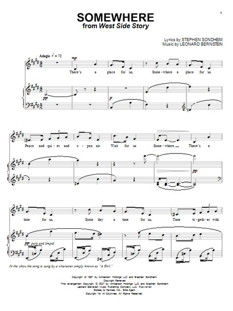 Somewhere | Sheet Music Direct