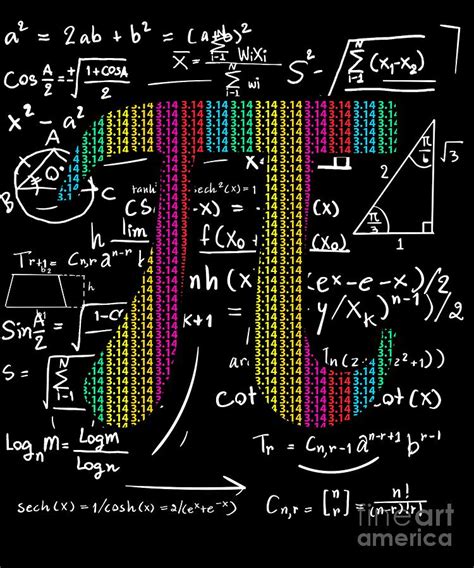 Pi Day 314 Pi symbol with Math Equations Gift for Math Geek design Digital Art by DC Designs ...