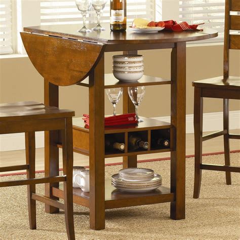 Counter height table mahogany | Dining table with storage, Wine rack table, Small kitchen tables