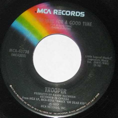 Trooper - We're Here For A Good Time (Not A Long Time) / Loretta (1977, Pinckneyville, Vinyl ...