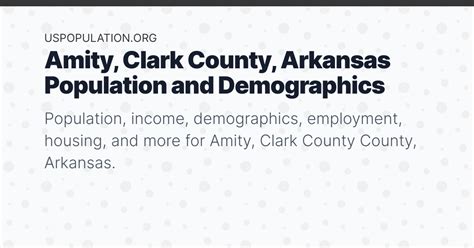 Amity, Clark County, Arkansas Population | Income, Demographics ...