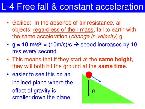 PPT - L-4 Free fall & constant acceleration PowerPoint Presentation ...