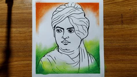 swami vivekananda drawing for beginners ,very easy line art vivekananda ...