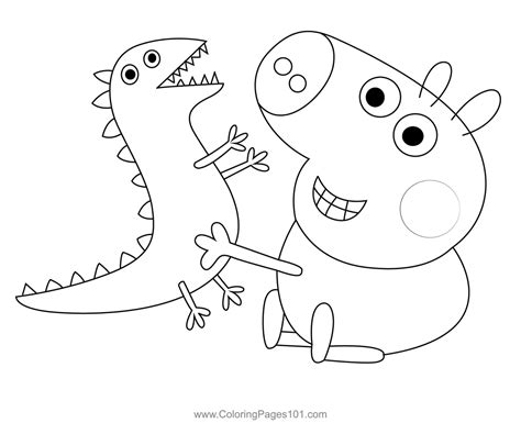 Peppa Pig George Coloring Page for Kids - Free Peppa Pig Printable ...