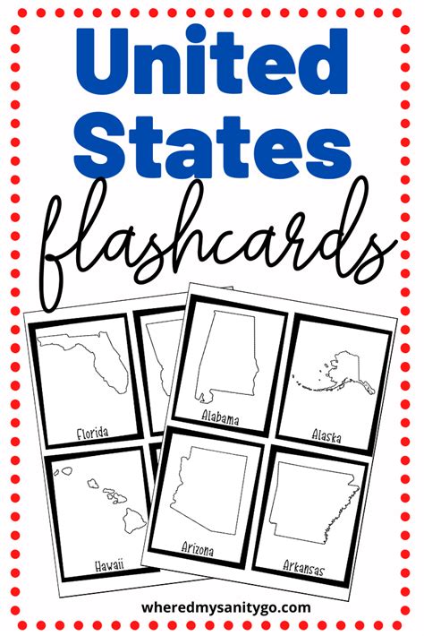 50 States Flashcards Free Printable for Learning the US Map | Learning states, Flashcards ...