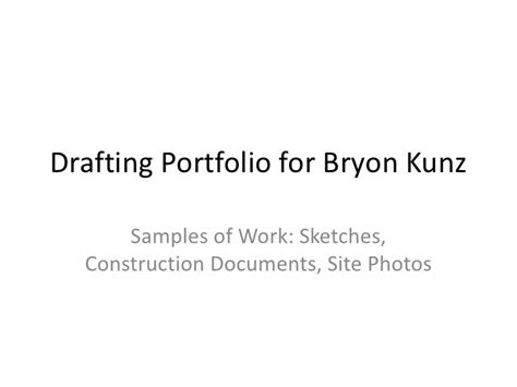 Sample Of Work - Drafting Portfolio