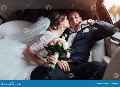 Happy Man and Woman Smiling Rejoicing in Wedding Day Stock Image ...