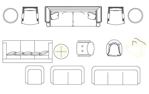 Sofa Set Cad Blocks Top View Drawing Free Dwg File Cadbull | Porn Sex Picture