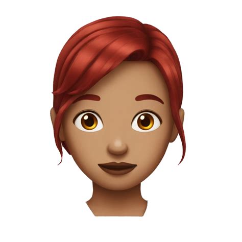 girl with dark red and brown hair | AI Emoji Generator