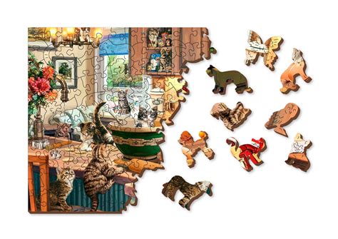 Wooden Jigsaw Puzzle 1000 10 Pieces kitten Kitchen | Etsy