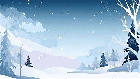 Winter Cartoon Snow Scene Illustration Background, Cartoon, Snow Scene, Pine Tree Background ...