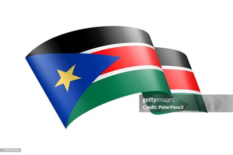 South Sudan Flag Ribbon South Sudanese Flag Header Banner Vector Stock Illustration High-Res ...