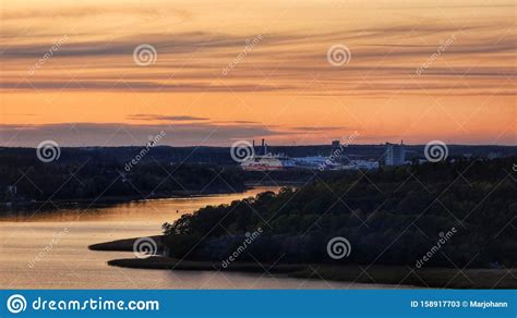 Harbour in sunset stock image. Image of boats, sunset - 158917703