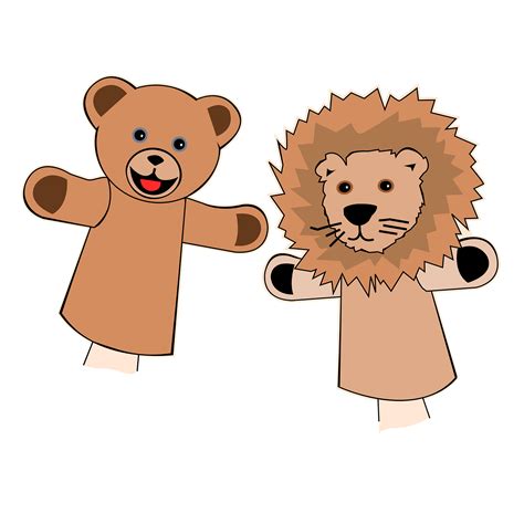 Bear And Lion Finger Puppets Free Printable Papercraft Templates | The Best Porn Website
