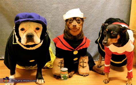 Popeye, Olive Oyl and Brutus - Costumes for Dogs