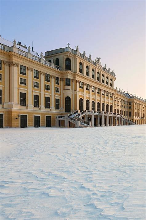 Schönbrunn Palace in winter. The former summer residence of the ...