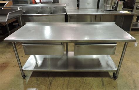 Stainless Steel Work Table w/ 2 Drawers and Undershelf | Stainless steel work table, Work table ...
