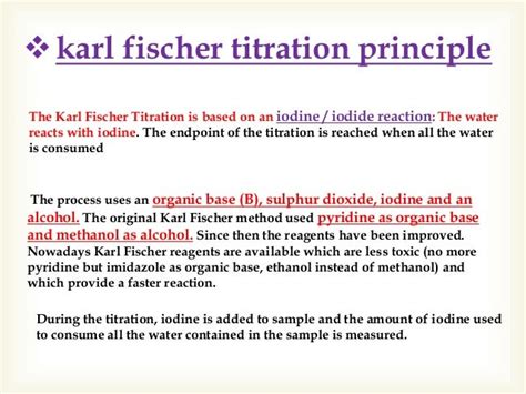 Karl Fischer titration,principle,apparatus, titration types,Endpoint