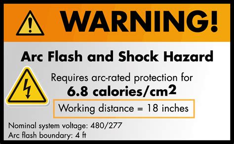 Arc Flash Warning labels and "Working Distance" | BCH Safety, Cleveland