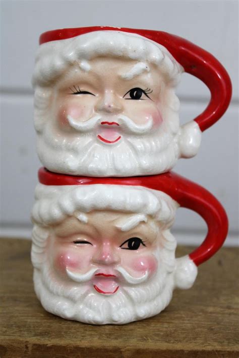 Vintage Pair Santa Mugs Cups Two 2 Santa Claus Mugs Napco Made | Etsy | Santa mugs, Santa face ...
