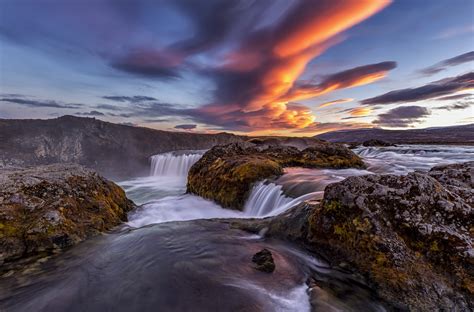 Reykjavik, Iceland, waterfall, river, mountain, 4k HD Wallpaper