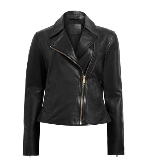 All Saints Leather Vela Biker Jacket In Black - 32% Off | Editorialist