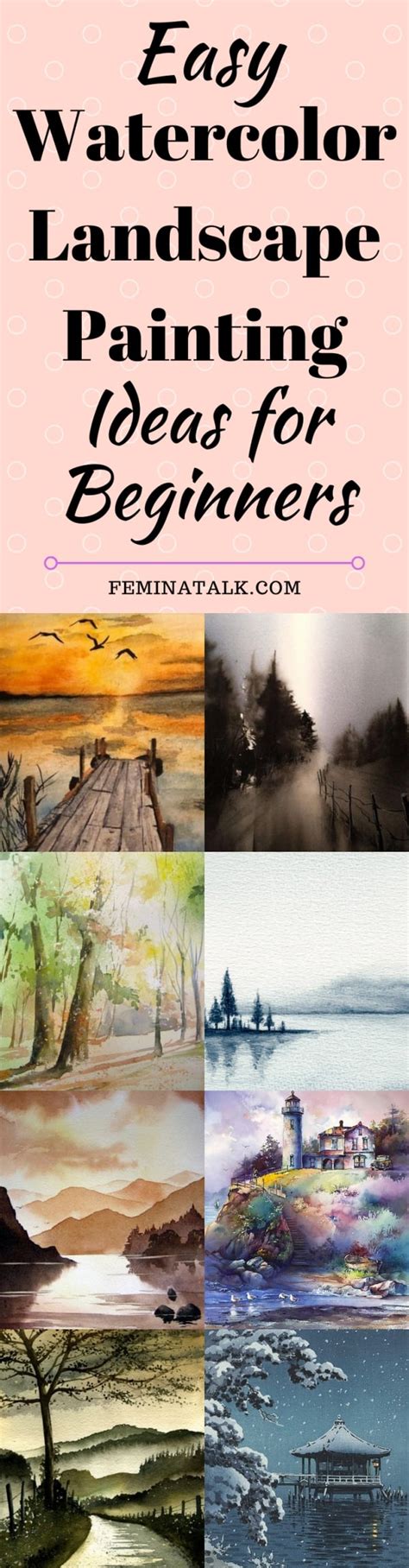 40 Easy Watercolor Landscape Painting Ideas for Beginners - FeminaTalk