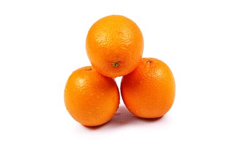Three Oranges Fruit Isolated on White Background - High Quality Free Stock Images
