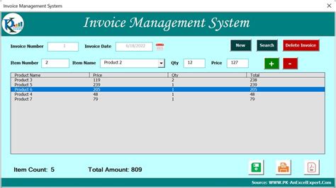 Invoice Management System V1.0 - PK: An Excel Expert