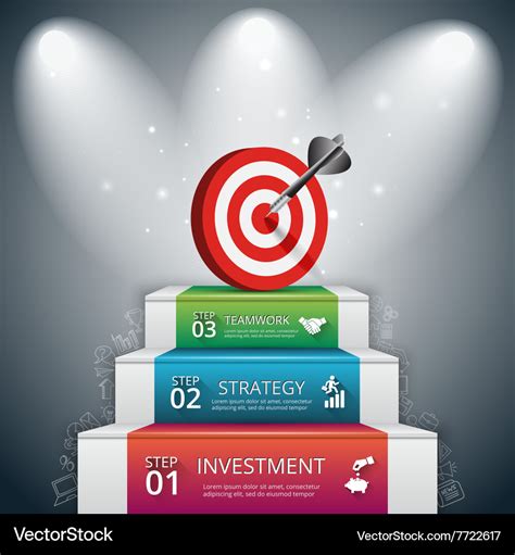 3 steps to success Royalty Free Vector Image - VectorStock