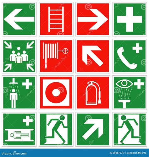 Emergency Signs - Green Sign Vector Illustration | CartoonDealer.com ...