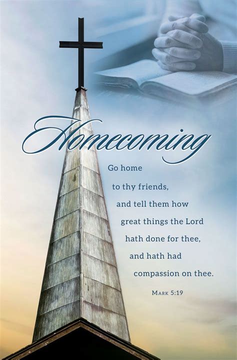 Church Bulletin 11" - Homecoming - Mark 5:19 (Pack of 100) | Church ...